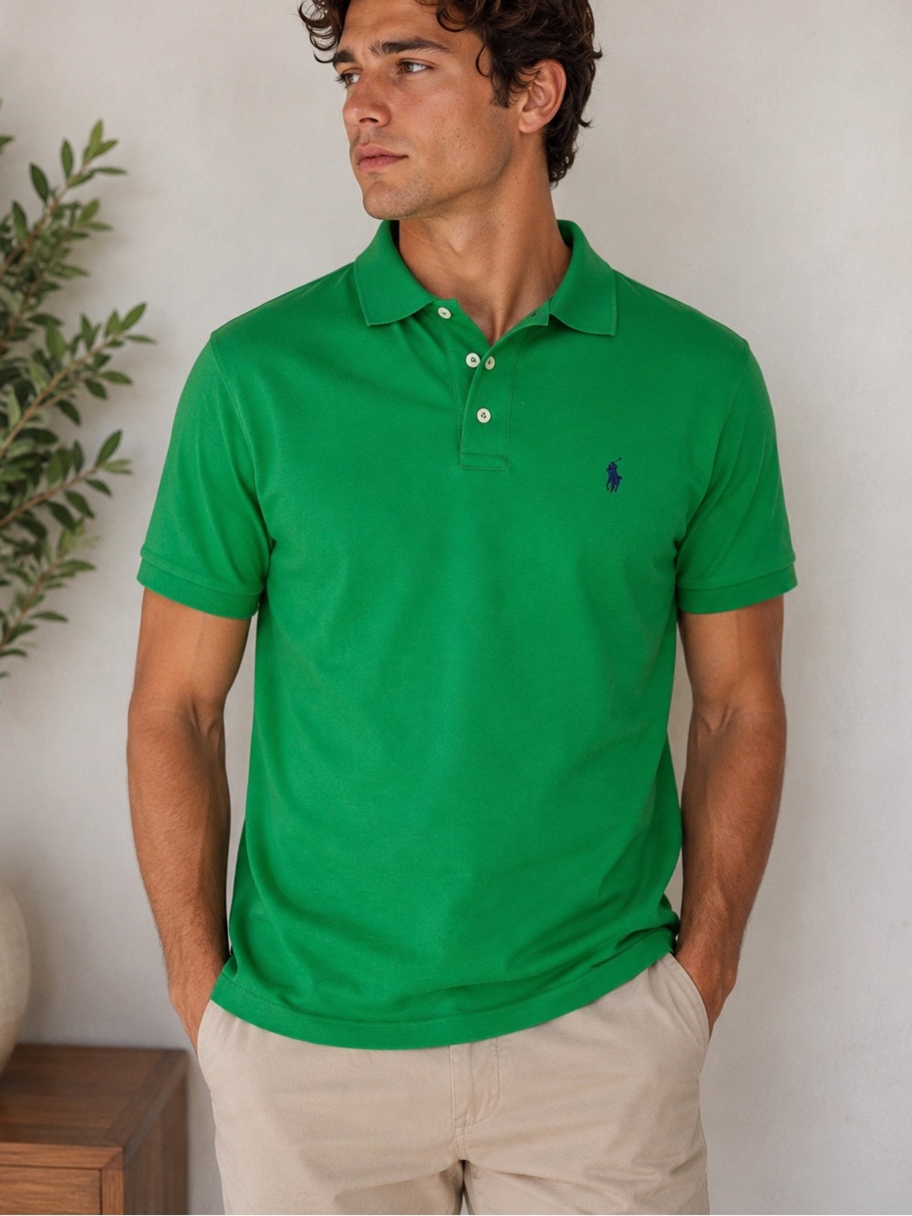 Polo Ralph Lauren Green Polo Shirt Classic Fit Short Sleeve M